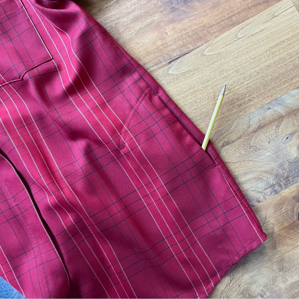 Pendleton Red Checkered Virgin Wool Plaid Button … - image 5